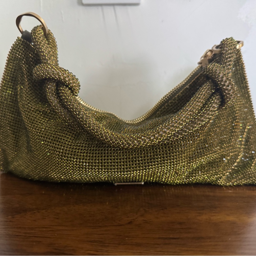 Cult Gaia Green Crystal Mesh Bag